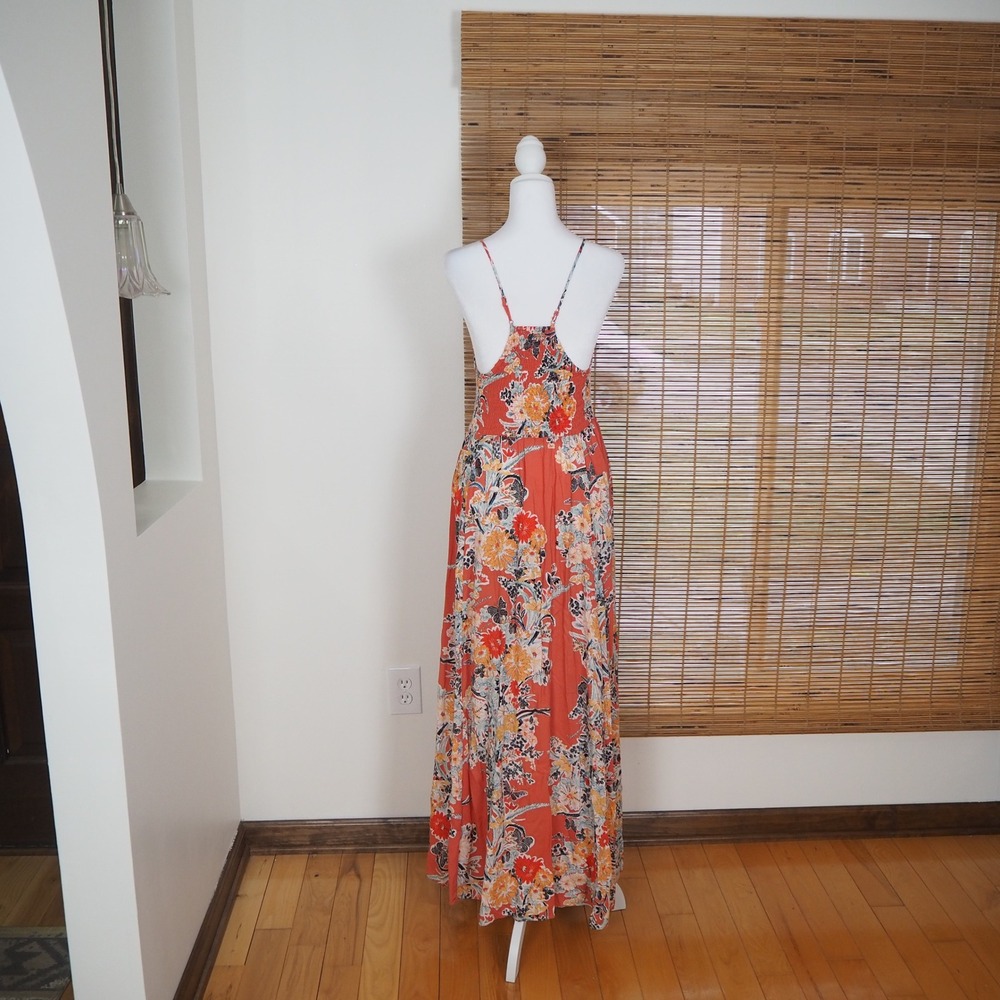 Intimately Free People Through the Vine Pink Floral Printed Maxi Dress Sz Large - Picture 3 of 11